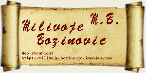 Milivoje Božinović vizit kartica